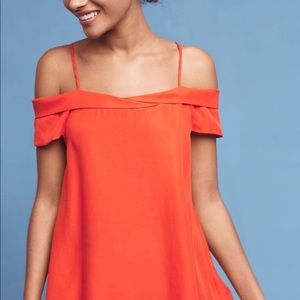 Red/orange off-the-shoulder top